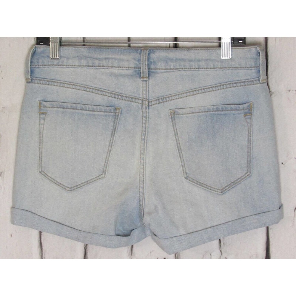 Old Navy Women Jean Shorts Size 8 Blue Midrise Boyfriend Distressed Cuffed Denim - Picture 2 of 4